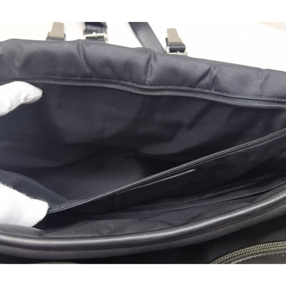 Coach Black Leather Double Pushlock Briefcase Laptop Business Crossbody Bag - Picture 11 of 16